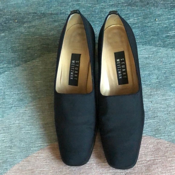 Vintage Stuart Weizman Black Square Heel Slip On Business Office Shoe - Picture 2 of 10